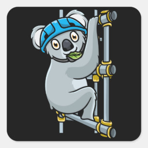 Scaffolder Koala Scaffolding Vierkante Sticker