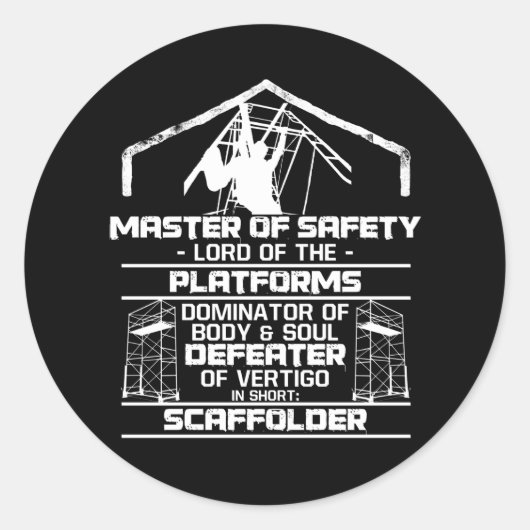 Scaffolder Master Safety Lord Platforms Ronde Sticker (Voorkant)