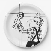 Scaffolder met deklaag papieren bordje (Voorkant)