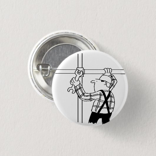 Scaffolder met deklaag ronde button 3,2 cm (Voorkant /achterkant)