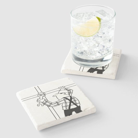 Scaffolder met deklaag stenen onderzetter (Zijkant)