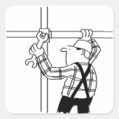 Scaffolder met deklaag vierkante sticker (Voorkant)