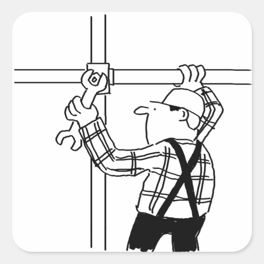 Scaffolder met deklaag vierkante sticker (Voorkant)