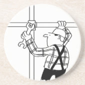 Scaffolder met deklaag zandsteen onderzetter (Voorkant)