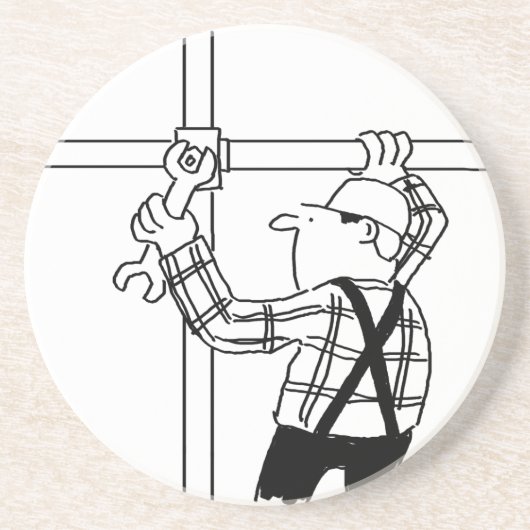 Scaffolder met deklaag zandsteen onderzetter (Voorkant)