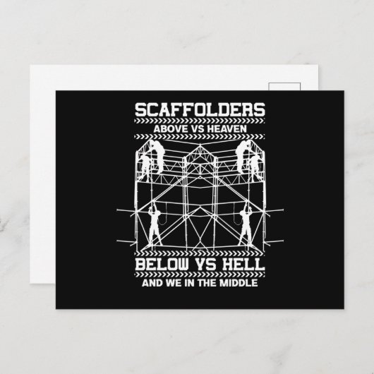 Scaffolders hemel in het midden van het zweven briefkaart (Voorkant / Achterkant)
