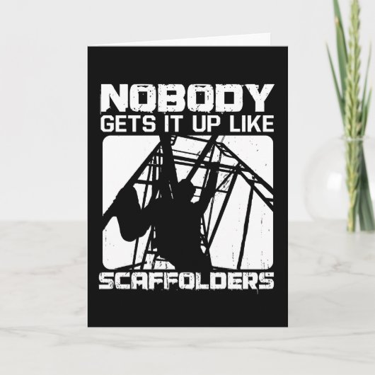 Scaffolders krijgen het omhoog drijvende bouwwerk kaart (Voorkant)