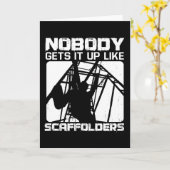 Scaffolders krijgen het omhoog drijvende bouwwerk kaart (Gele Bloem)