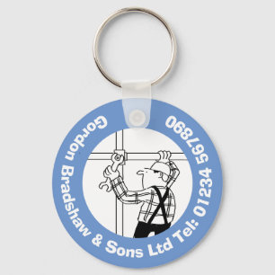 Scaffolders & Scaffolding Business Cartoon Sleutelhanger