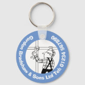 Scaffolders & Scaffolling Business Cartoon Sleutelhanger (Voorkant)