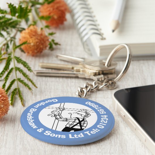Scaffolders & Scaffolling Business Cartoon Sleutelhanger (Zijkant)