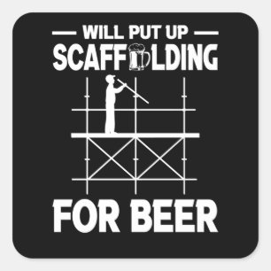 Scaffolding Beer Scaffold Builder Vierkante Sticker