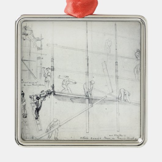 Scaffolding buiten Craig's House Metalen Ornament (Voorkant)