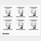 Scaffolding Hire & Sales Cartoon Vierkante Sticker (Vel)