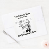 Scaffolding Hire & Sales Cartoon Vierkante Sticker (Envelop)
