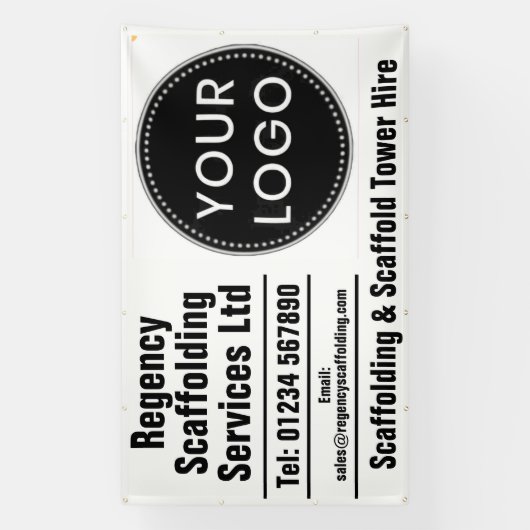 Scaffolding & Scaffold Hire Banner with Your Logo (Verticaal)