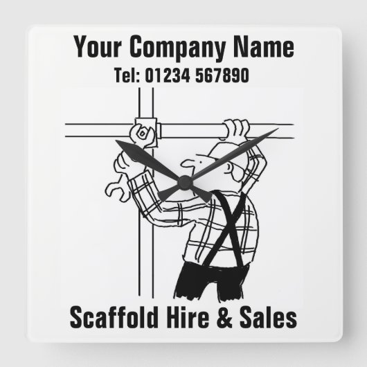 Scaffoling Hire en Sales Vierkante Klok (Voorkant)