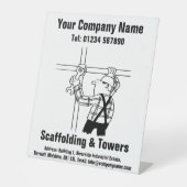Scaffolling Cartoon Design Reclamebord Met Voetstuk (Voorkant)