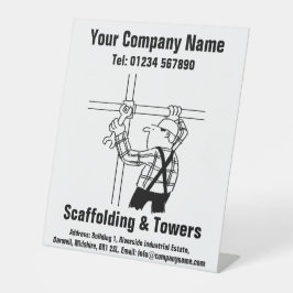 Scaffolling Cartoon Design Reclamebord Met Voetstuk