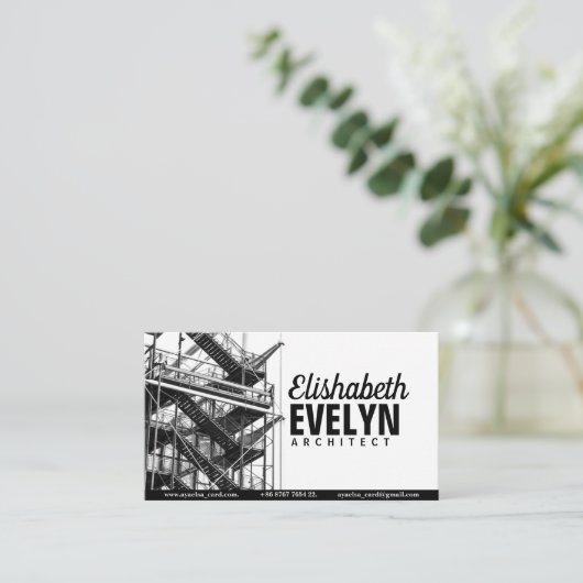 Scaffolling in grayscale-foto visitekaartje (Staand voorkant)