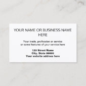 Scaffolling op zwart Visitekaartje (Achterkant)