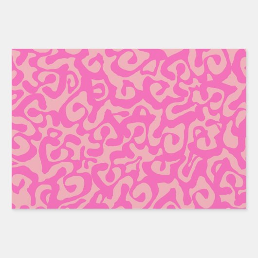 Scala Media Abstract Roze Modern Preppy Pattern Inpakpapier Vel (Voorkant 3)