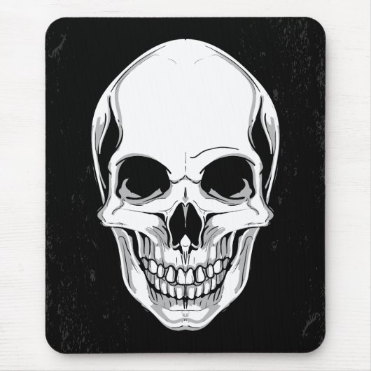 Scale draaiende schedel op achtergrond van grunge muismat (Voorkant)