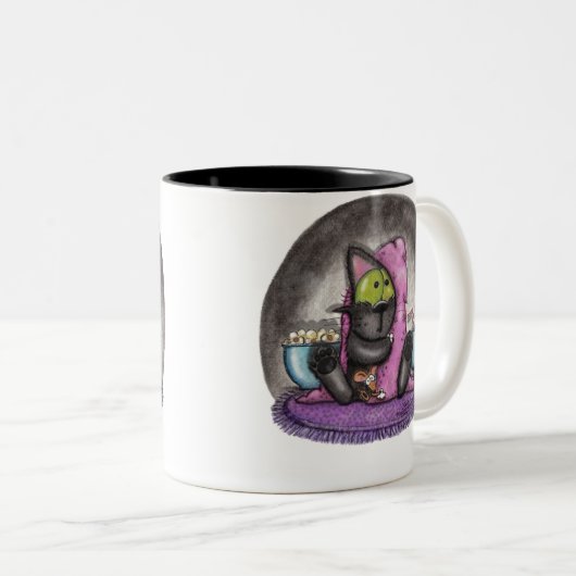 Scale film - Kat en muis Tweekleurige Koffiemok (Voorkant rechts)