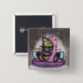 Scale film - Kat en muis Vierkante Button 5,1 Cm (Voorkant /achterkant)