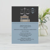 Scale of Justice Blue, Law School Invitation Kaart (Staand voorkant)