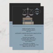 Scale of Justice Blue, Law School Invitation Kaart (Voorkant / Achterkant)