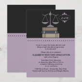 Scale of Justice Mauve, Law School Invitation Kaart (Voorkant / Achterkant)