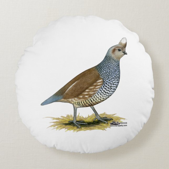 Scaled Quail Rond Kussen (Voorkant)