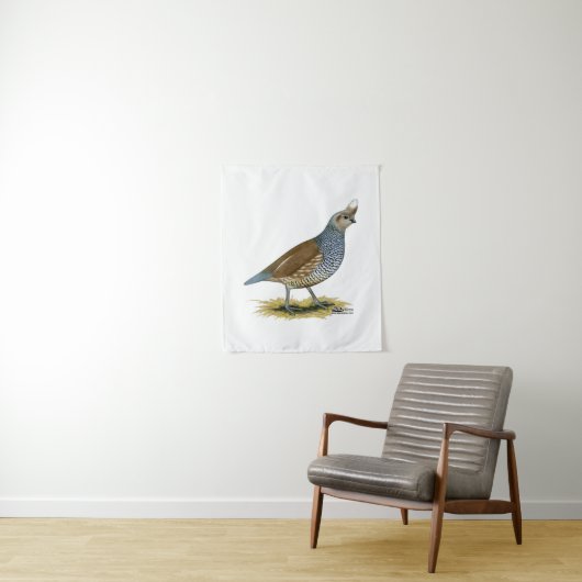 Scaled Quail Wandkleed (In situ)
