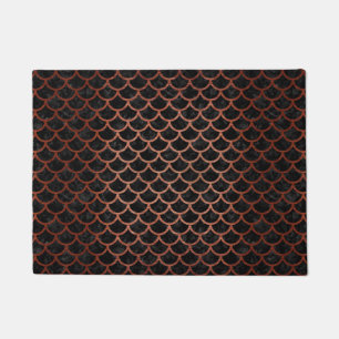 SCALES1 ZWARTE MARBLE & KOPER BRUSHED METAL DEURMAT