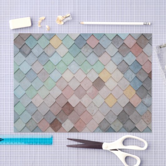 Scales look Faux Stone Tiles Tissuepapier (Craft)