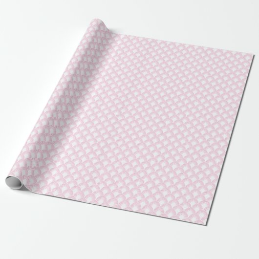 Scales Mermaid Bridal Birthay Pink White Cadeaupapier (Uitgerold)