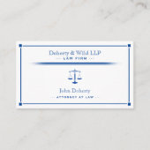 Scales of Justice ATTORNEY | Exclusief diepblauw Visitekaartje (Voorkant)