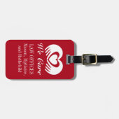 Scales of Justice Bagagelabel met tekst op achterz (Voorkant horizontaal)