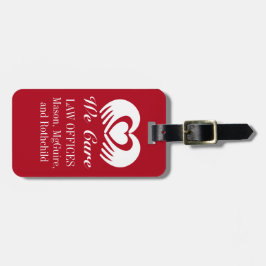 Scales of Justice Bagagelabel met tekst op achterz