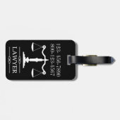 Scales of Justice Bagagelabel met tekst op achterz (Achterkant horizontaal)