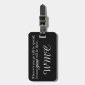 Scales of Justice Bagagelabel met tekst op achterz (Voorkant verticaal)