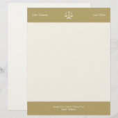 Scales of Justice LAW KANTOOR Golden Briefhoofd Ontwerp (Voorkant / Achterkant)
