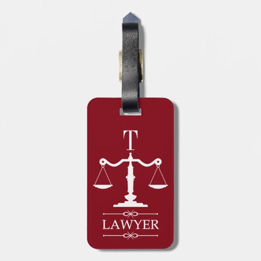 Scales of Justice Lawyer Bagagelabel (Achterkant verticaal)