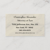 Scales of Justice Lawyer Visitekaartje (Achterkant)