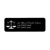 Scales of Justice Retouradres Etiket (Voorkant)