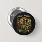 Scales of Justice Ronde Button 5,7 Cm (Voorkant /achterkant)