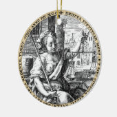 Scales of Justice Sepia Keramisch Ornament (Links)