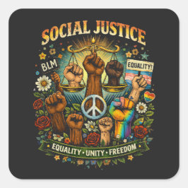 Scales of Justice Vierkante Sticker