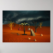 Scales of Truth – Surreal Desert Symbolism Poster (Voorkant)